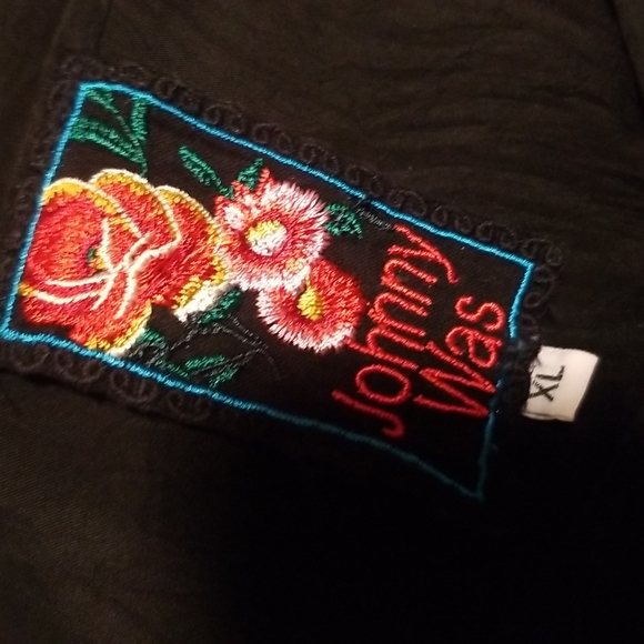 Johnny Was silk open front top - Picture 6 of 7